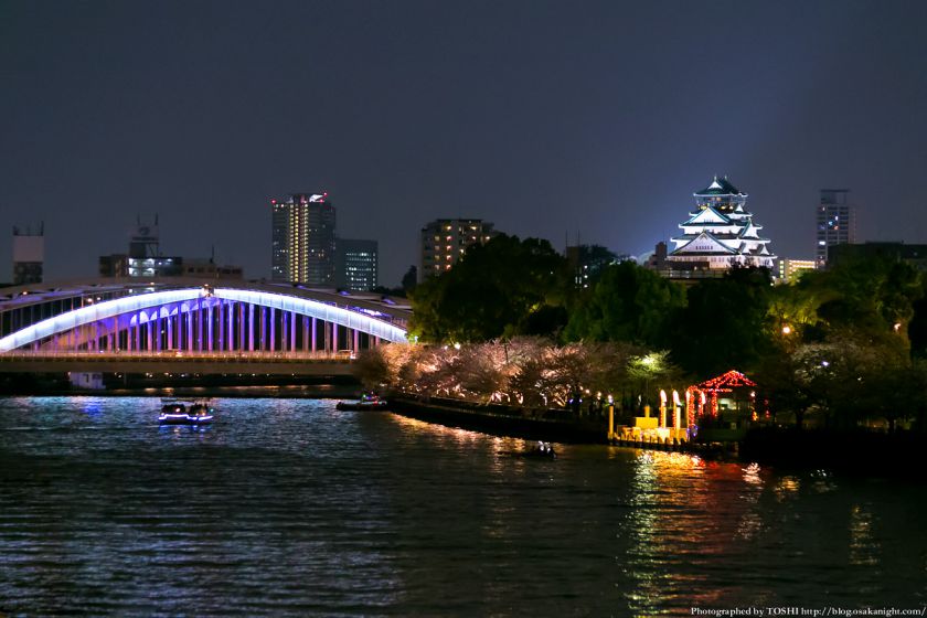 大阪城の夜景。写真：堀寿伸 https://blog.osakanight.com/